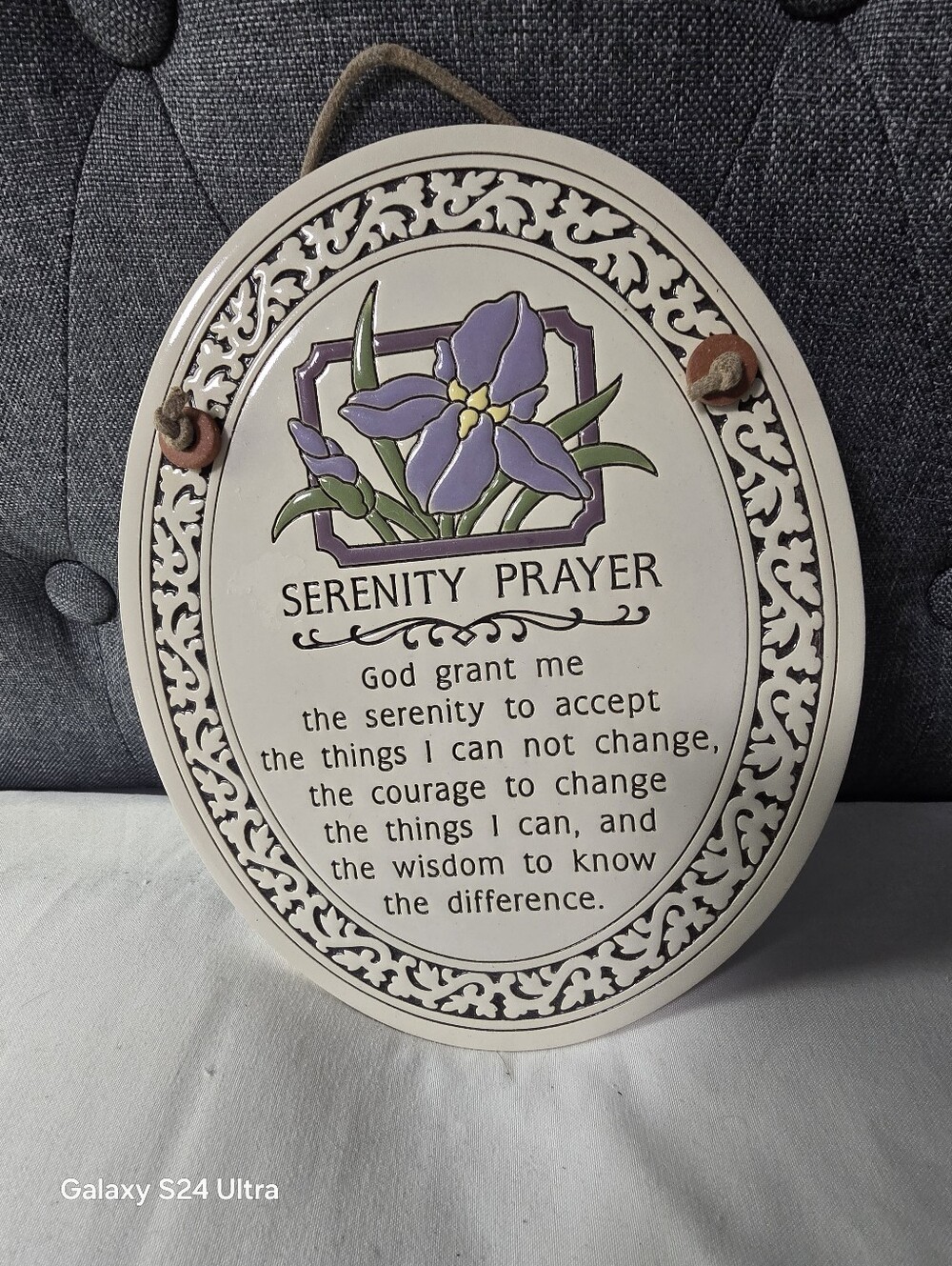 Vintage Spooner Creek Hanging Serenity Prayer Wall Decor * Iris * Made In USA